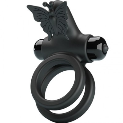 PRETTY LOVE - DOUBLE VIBRATING RING WITH BLACK STIMULATOR foto