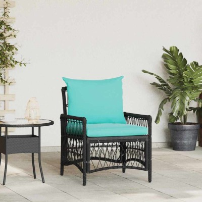 vidaXL Scaun pentru Grădină Negru 60 x 70 x 78cm poliratan 42006225 foto