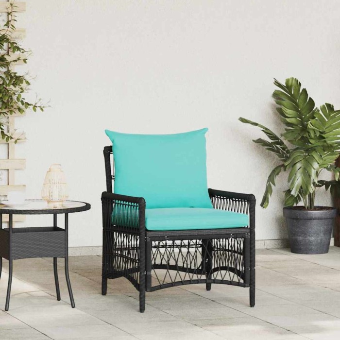 vidaXL Scaun pentru Grădină Negru 60 x 70 x 78cm poliratan 42006225