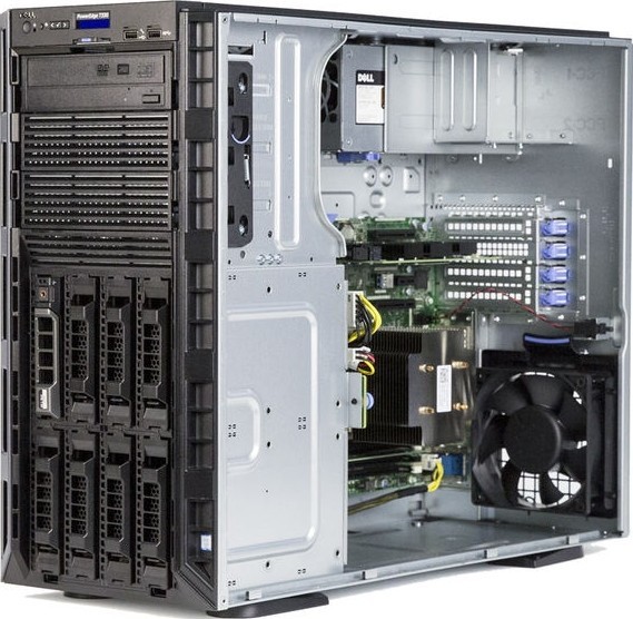 Server Refurbished Dell PowerEdge T330 Tower, 1 x Intel Quad Core Xeon E3-1220 V6 3.00 - 3.50GHz, 8GB DDR4 ECC Unbuffered, 2 x HDD 2TB SATA, CD-ROM, R