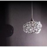 Lustra tip pendul Azzardo, metal/cristal, argintiu, 15 x 18 x 120 cm