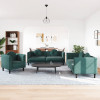 VidaXL Set canapea cu perne, 3 piese, verde &icirc;nchis, catifea 3209249
