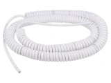 Cablu spiralat 6x0,22mm PUR alb 300V 1m-4m