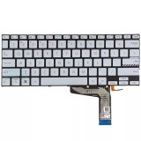 Tastatura Laptop, Asus, VivoBook 14 X1402, X1402Z, X1402ZA, iluminata, argintie, layout US