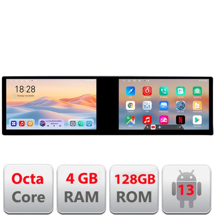 Navigatie Peugeot 308 2013-2018 Kit-308 Edotec 2 ecrane 8 core 4+128 21.6 inch Incell android Wifi 5Ghz gps internet CarStore Technology