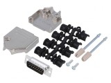 Mufă D-Sub 15 Pin Tată pentru Lipire pe Cablu - Set Complet, MH CONNECTORS