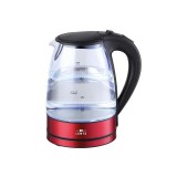 Fierbator electric LENTZ 74128, 1.7 litri, 2200W, sticla, iluminare LED, rosu