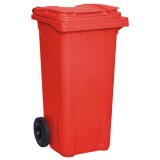 Tomberon gunoi, europubela, cu capac, polietilena, rosu, 120 litri