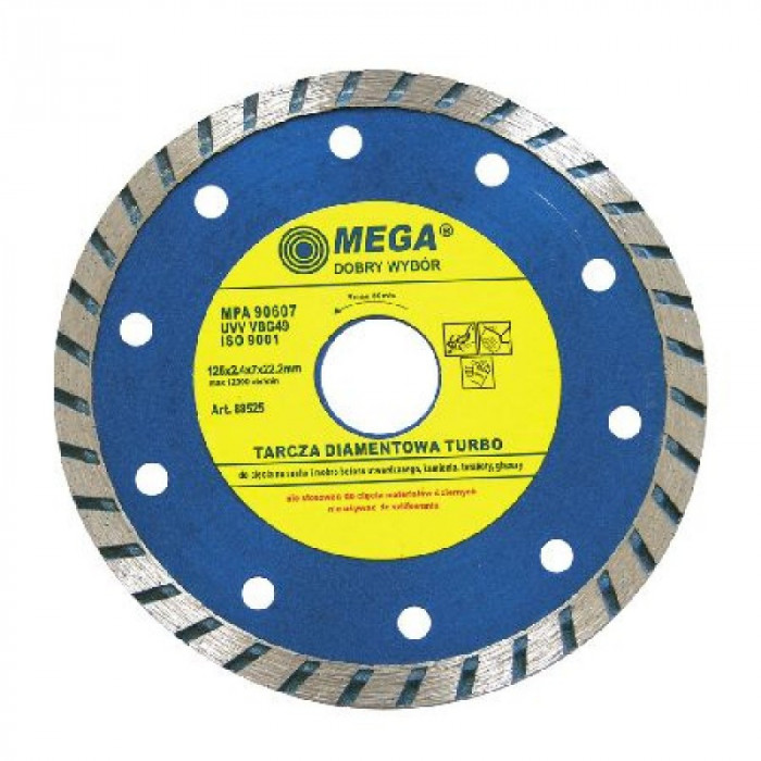 Disc diamantat turbo Mega, 125 mm