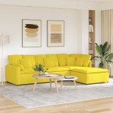 VidaXL Canapea modulară cu taburet și perne, textil, galben deschis
