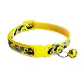 Zgarda ajustabila cu clopotel pentru caini si pisici, 18-32cm/1cm, Reglabil, Galben, Ropet
