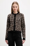 Tommy Jeans cardigan din amestec de l&acirc;nă culoarea maro, călduros, DW0DW21968