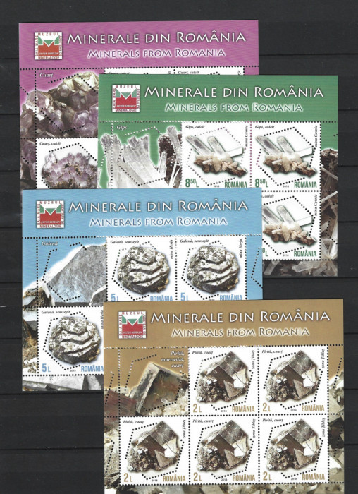 ROMANIA 2018 - MINERALE DIN ROMANIA, MINICOLI, MNH - LP 2200