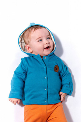 Jacheta cu urechiuse pentru copii Dogs, Tongs baby (Culoare: Albastru, Marime: 18-24 Luni) foto