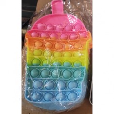 Jucarie antistres din silicon, Flippy, Geanta Pop It, Milkshake, Model 2, Multicolor