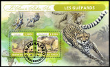 BURKINA FASO 2022 - Fauna africana, Gheparzi /colita, Stampilat