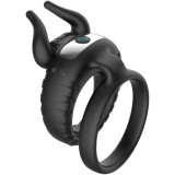 Inel vibrator pentru penis ARMONY Bull&rsquo;s Passion, control prin telecomanda, 10 functii de vibratie, rezistent la apa, negru