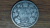 Canada - moneda de colectie argint sterling (925) - 25 cents 1907 - Edward VII - f greu de gasit - starea din imagini