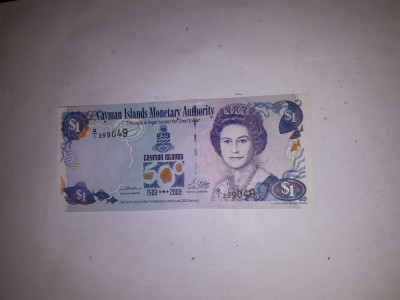 Dollar Dolar 2003 Insulele Cayman /portret Regina Elizabeth II /aUNC dar ruptura foto