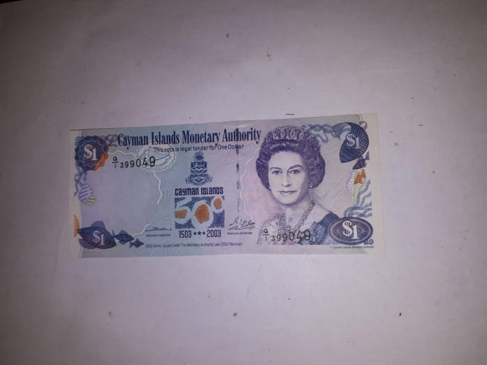 Dollar Dolar 2003 Insulele Cayman /portret Regina Elizabeth II /aUNC dar ruptura
