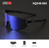 Cumpara ieftin Ochelari de ciclism ThinkRider XQ548, protecție UV, rama neagra, lentila tenta albastra