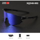 Ochelari de ciclism ThinkRider XQ548, protecție UV, rama neagra, lentila tenta albastra