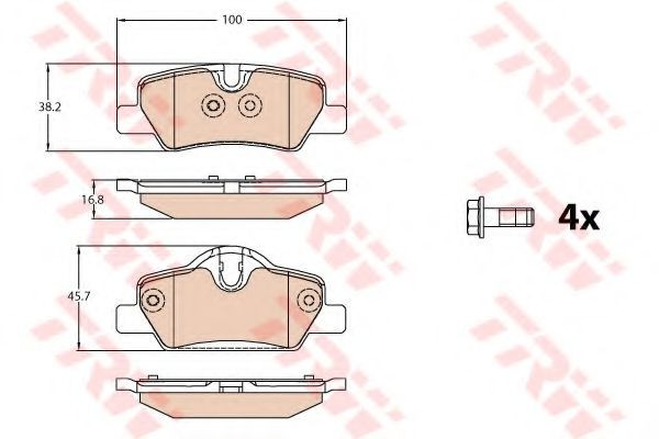 Set placute frana,frana disc MINI MINI (F56) (2013 - 2016) TRW GDB2088