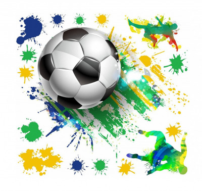 Sticker decorativ cu Fotbal, 90 cm, 1123STK foto