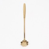 Set 6 lingurite aurii inox, model floare, 17.8cm
