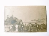Rară! Carte poștala foto Ungaria circulată 1919:Str&acirc;ngerea recoltei,mașină de recoltat și balotat