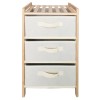 Raft pentru depozitare din lemn cu 3 sertare, 32x26x60 cm
