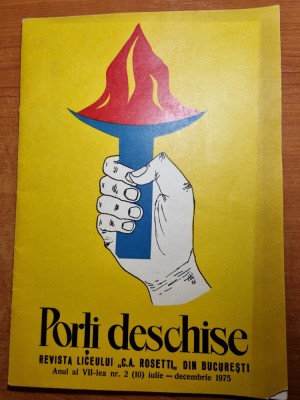 revista liceului c.a. rosetti bucuresti - porti deschise - iulie decembrie 1975 foto