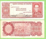 BOLIVIA 100 PESOS / 1961 - SERIE CU CIFRE IN FATA SERIEI !!!!