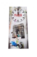 Ceas de perete, Paris Arcul de Triumf, Canvas, 55 cm, JFZ2742