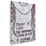 Tablou canvas mesaj motivational talent si curaj gri, rosu, negru 1221 Tablou canvas pe panza CU RAMA 60x90 cm