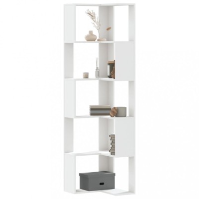 vidaXL Bibliotecă 5 niveluri alb 50x50x179cm lemn prelucrat 852582 foto