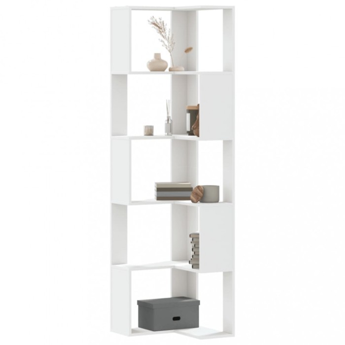vidaXL Bibliotecă 5 niveluri alb 50x50x179cm lemn prelucrat 852582