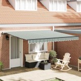 vidaXL Cortina Retractabilă Verde și alb 400 &times;300 cm țesătură 3330725