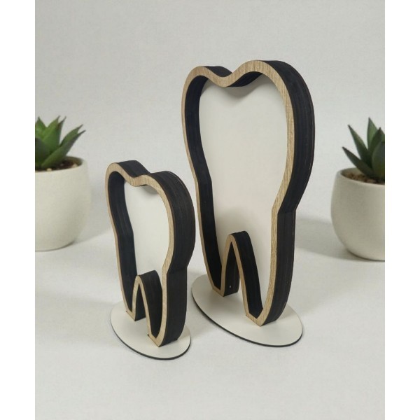 Blank pentru aranjamente cu licheni &ndash; formă DINTE, 20 cm, grosime 2 cm