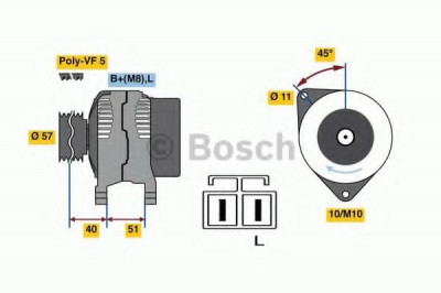 Generator / Alternator HYUNDAI i30 CW (FD) (2007 - 2012) BOSCH 0 986 081 060 foto