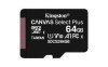 CARD MicroSD KINGSTON, 64 GB, microSDXC, clasa 10, standard UHS-I U3, &quot;SDCS2/64GBSP&quot; (timbru verde 0.03 lei)