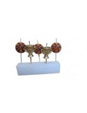 Set 5 lumanari pentru tort mingi baschet si cupe 7 cm