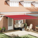 vidaXL Cortina Retractabilă Manual Roșu 450 &times;350 cm țesătură 3331174