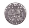 Moneda Islanda 10 kronur 1996, stare buna, curata, Europa, Fier