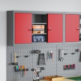 vidaXL Dulap pentru Unelte Montat pe Perete cu Panou Perforat Roșu 100x20x55 cm Oțel
