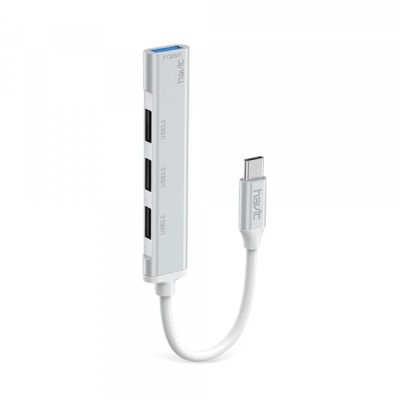 Hub USB-C HAVIT HB41, 4in1, Argintiu foto