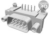 Conector D-Sub 9 PIN THT 90&deg; Soclu Tată UNC 4-40, TE Connectivity
