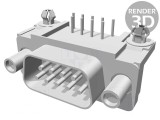 Conector D-Sub 9 PIN THT 90&deg; Soclu Tată UNC 4-40, TE Connectivity