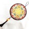 ornament pe lemn mandala ,model ornamental rosu, galben si verde, 43329