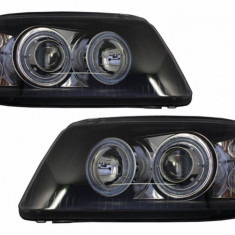 Faruri Angel Eyes compatibil cu VW Transporter T5 (04.2003-08.2009) Negru LPVWE5